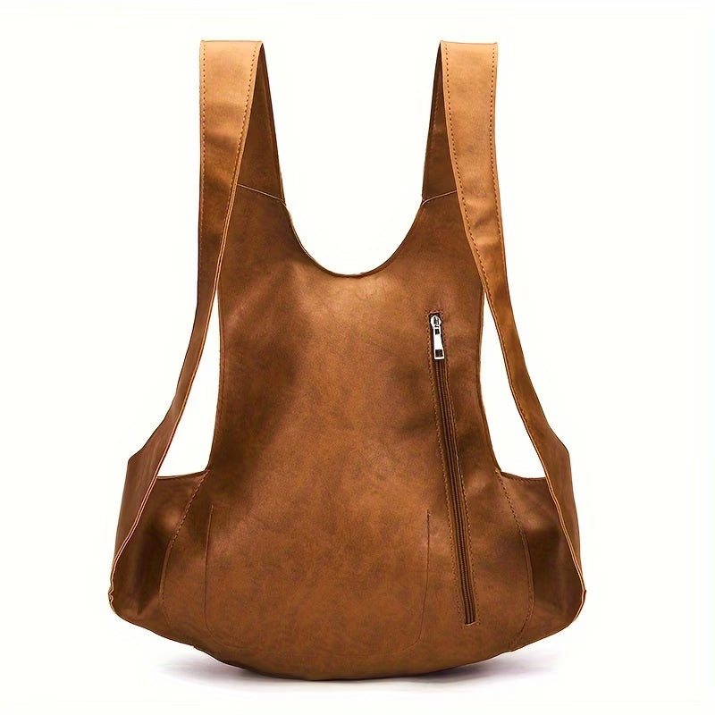 Handmade Genuine Leather Belt Pouch – Vintage Brown Leather Waist Bag with Metal Buckle, Retro Utility Pouch for Men & Women MH013