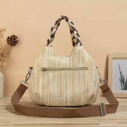 Ethnic Style Messenger Bag with Hand-Woven Adjustable Shoulder Strap MH008