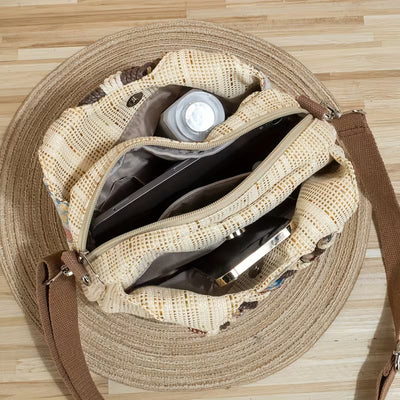 Ethnic Style Messenger Bag with Hand-Woven Adjustable Shoulder Strap MH008