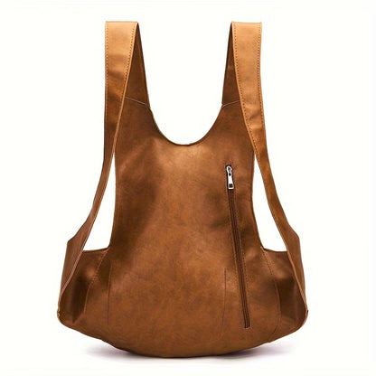 Handmade Genuine Leather Belt Pouch – Vintage Brown Leather Waist Bag with Metal Buckle, Retro Utility Pouch for Men & Women MH013