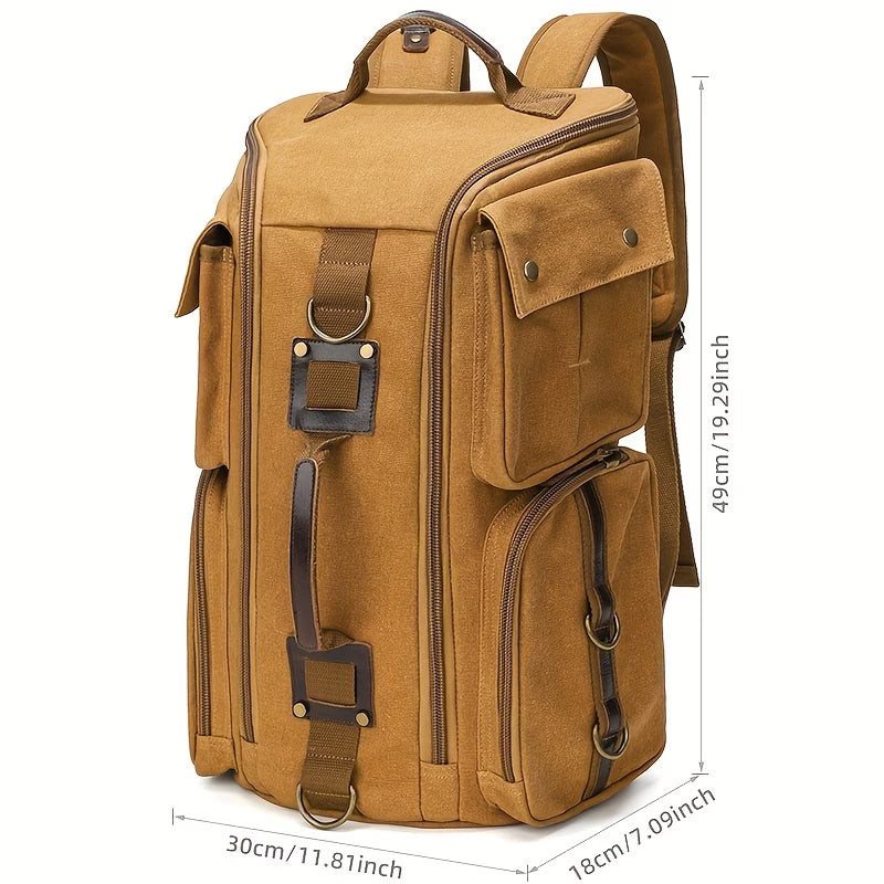 Handmade Genuine Leather Waist Bag – Vintage Brown Leather Belt Pouch with Metal Clasp, Retro Fanny Pack for Men & Women MH012