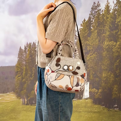 Handmade 3D One-Shoulder Bag – Bohemian Ethnic Style Fabric Handbag MH006