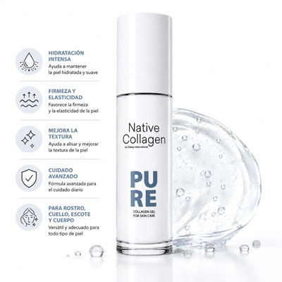 Colágeno Nativo Pure – Gel de Colágeno para Rostro, Cuello, Escote y Cuerpo | Hidratación, Firmeza y Regeneración