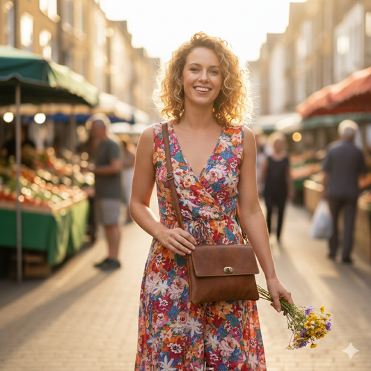 Minimalist Goat Leather Crossbody Clutch Bag