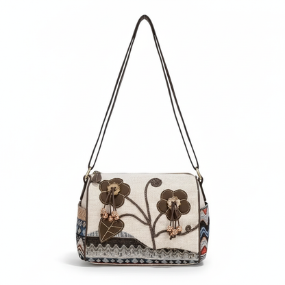 Vintage Ethnic Style Crossbody Bag – Retro Bohemian Floral Embroidered Women’s Handbag