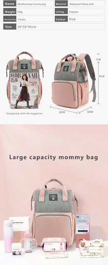 Waterproof Baby Diaper Bag Backpack, Large Maternity Travel Backpack with Multiple Compartments, Nursing & Changing Bag for Moms