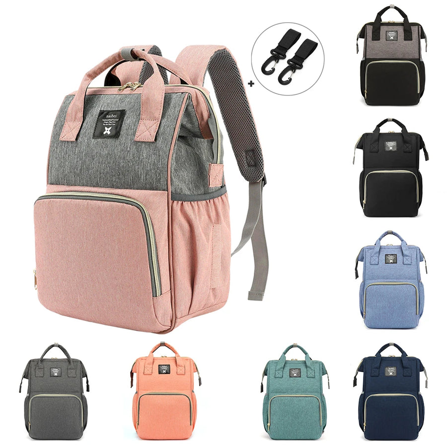 Waterproof Baby Diaper Bag Backpack, Large Maternity Travel Backpack with Multiple Compartments, Nursing & Changing Bag for Moms