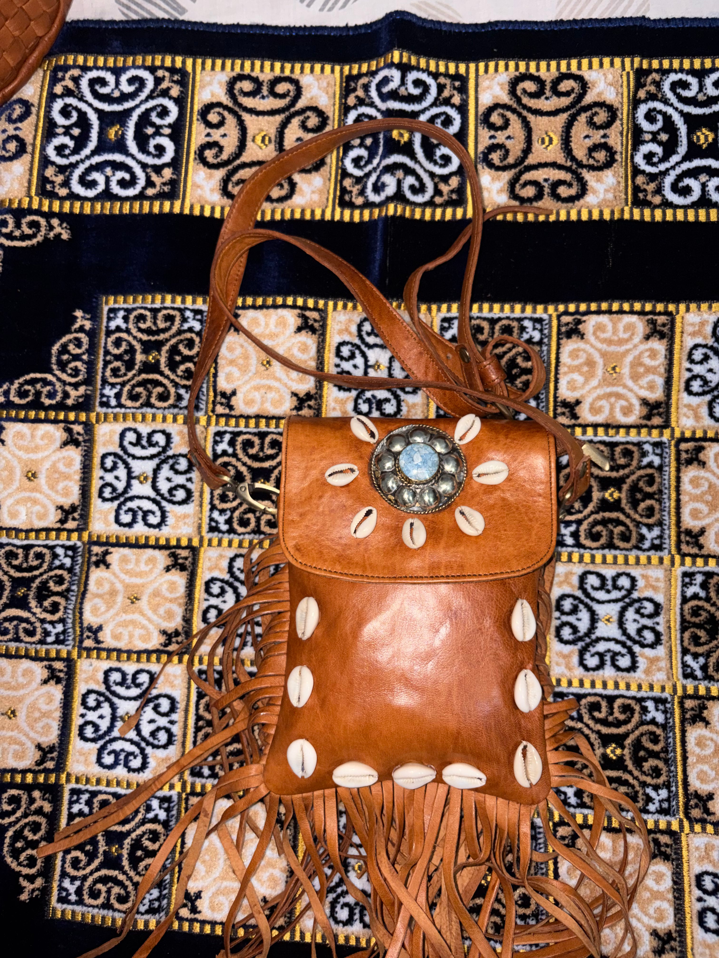 Bolso de cuero trenzado – hecho a mano – estilo boho vintage