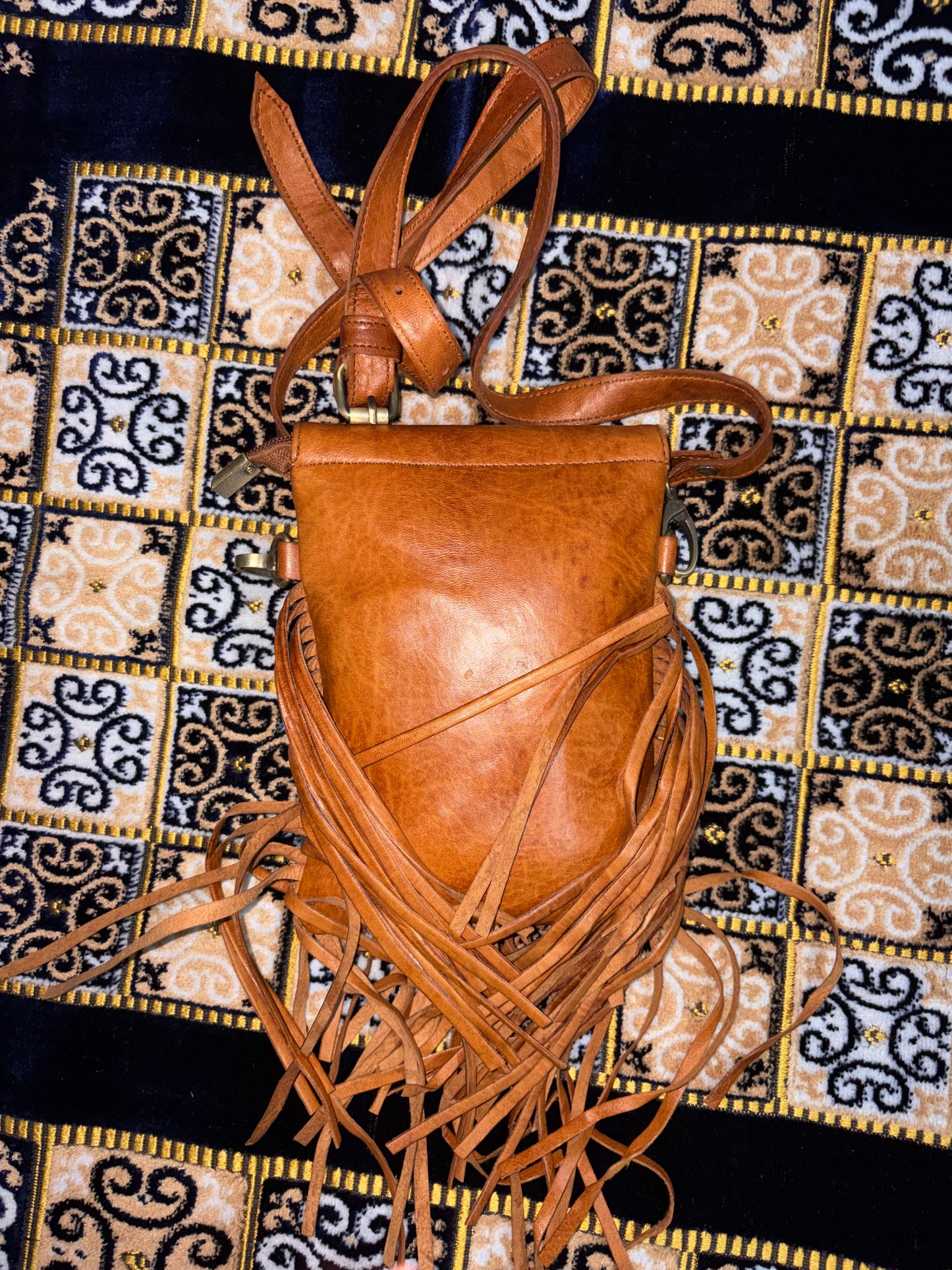 Bolso de cuero trenzado – hecho a mano – estilo boho vintage