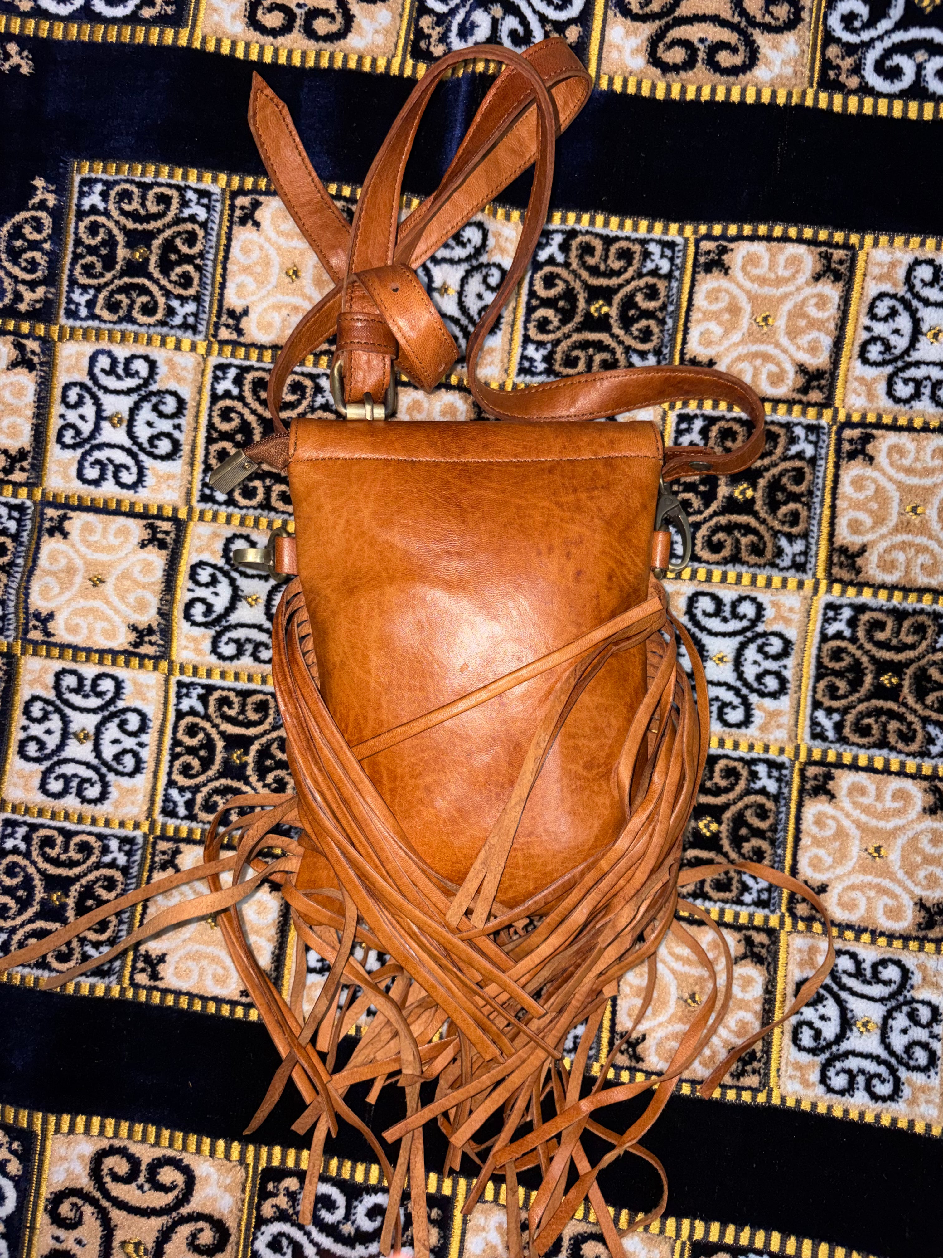 Bolso de cuero trenzado – hecho a mano – estilo boho vintage