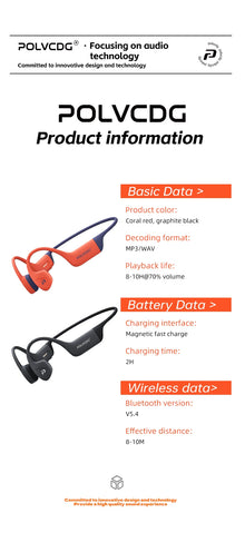 POLVCDG X16 Bone Conduction Swimming Headphones, IPX8 Waterproof, 32GB Memory, Bluetooth 5.4 Sports Earphones