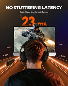 NUBWO G06 Wireless Gaming Headset, 2.4GHz & Bluetooth 5.3, Stereo Sound, Detachable Mic for PS5, PS4, PC & Switch