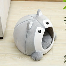 Cozy Cat Cave Bed, Cute Cartoon Pet Bed for Cats & Small Dogs, Soft Covered Sleeping House with Cushion