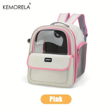 KEMORELA Pet Backpack for Cats & Small Dogs, Transparent Breathable Carrier Bag with Side Curtain Design