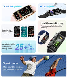 LIGE Smart Watch for Women, Full Touch Screen, Bluetooth Calling, IP67 Waterproof, Fitness Tracker & Sports Watch