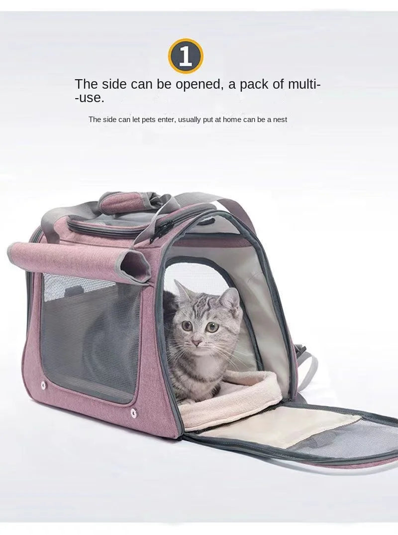 Portable Pet Carrier Bag for Cats & Small Dogs – Breathable Mesh Travel Bag