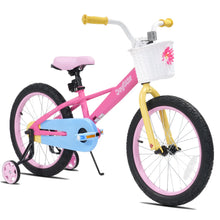 JOYSTAR Macaroon Kids Bike with Training Wheels, Front Basket & Colorful Design, 12–18 Inch Bicycle for Toddlers