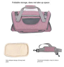 Portable Pet Carrier Bag for Cats & Small Dogs – Breathable Mesh Travel Bag