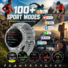 1400mAh Smart Watch for Men, Outdoor GPS Sports Watch with AMOLED Display, Bluetooth Calling, IP68 Waterproof & Flashlight