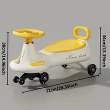 Kids Electric Wiggle Car, 2-in-1 Swing Ride-On Toy with Music, LED Lights & Anti-Tip Design