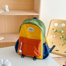 Color Block Kids Backpack, Lightweight School Bag for Boys & Girls, Cute Kindergarten Backpack for Travel & Everyday Use
