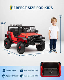 12V Kids Electric Ride-On Truck with Parent Remote Control – 3-Speed Off-Road Toy Car