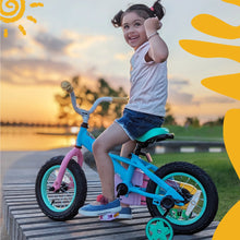 JOYSTAR Macaroon Kids Bike with Training Wheels, Front Basket & Colorful Design, 12–18 Inch Bicycle for Toddlers