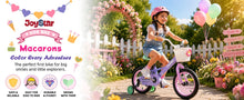 JOYSTAR Macaroon Kids Bike with Training Wheels, Front Basket & Colorful Design, 12–18 Inch Bicycle for Toddlers