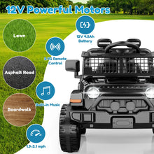 12V Kids Ride-On Car, Electric Toy Car with Parent Remote Control, Spring Suspension, LED Lights & Music