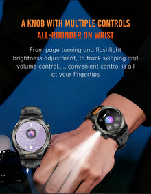 LIGE Military Smart Watch, 1000mAh Ultra-Long Battery, 1.43" AMOLED Display, 5ATM Waterproof, Bluetooth Calling, Sports Watch with Flashlight