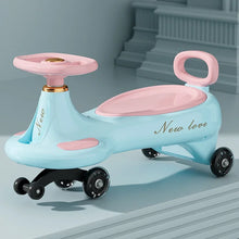 Kids Electric Wiggle Car, 2-in-1 Swing Ride-On Toy with Music, LED Lights & Anti-Tip Design