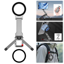 Magnetic Phone Tripod Stand, Adjustable Foldable Phone Holder for iPhone 12–17 Series, MagSafe Compatible