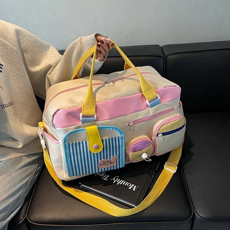 Women’s Travel Duffel Bag, Lightweight Gym & Yoga Sports Bag, Casual Weekender Bag for Short Trips, Fitness & Everyday Use