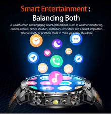 1400mAh Smart Watch for Men, Outdoor GPS Sports Watch with AMOLED Display, Bluetooth Calling, IP68 Waterproof & Flashlight