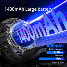 1400mAh Smart Watch for Men, Outdoor GPS Sports Watch with AMOLED Display, Bluetooth Calling, IP68 Waterproof & Flashlight