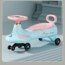 Kids Electric Wiggle Car, 2-in-1 Swing Ride-On Toy with Music, LED Lights & Anti-Tip Design