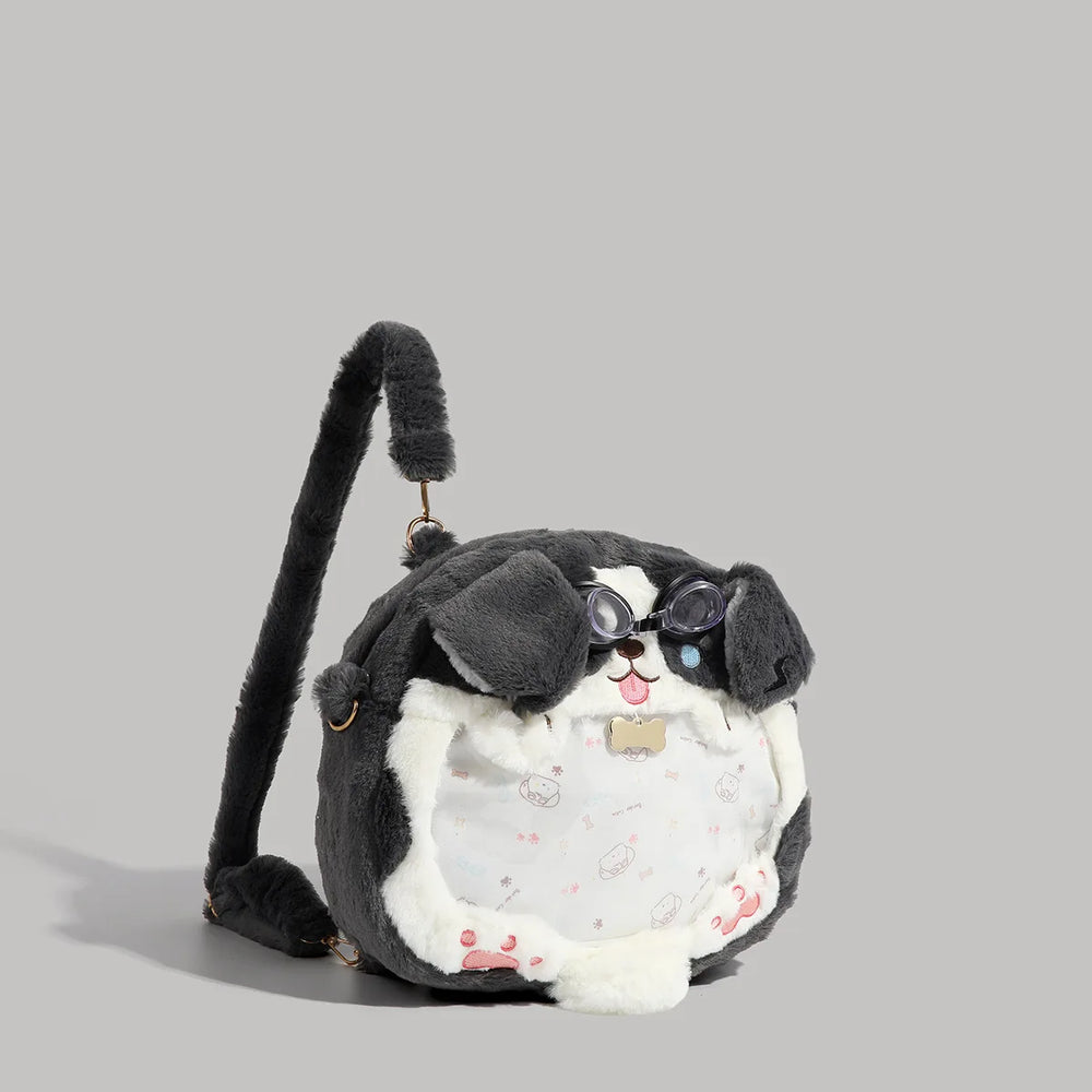 Cute Plush Dog Backpack, Soft Velvet Cartoon Backpack for Kids, Student Daypack with Zipper & Large Capacity