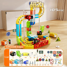 Magnetic 3D Building Track Set with Electric Cars – DIY Construction Toy for Kids
