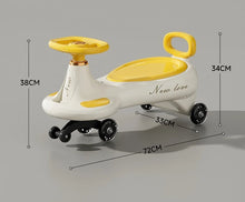 Kids Electric Wiggle Car, 2-in-1 Swing Ride-On Toy with Music, LED Lights & Anti-Tip Design