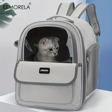 KEMORELA Pet Backpack for Cats & Small Dogs, Transparent Breathable Carrier Bag with Side Curtain Design