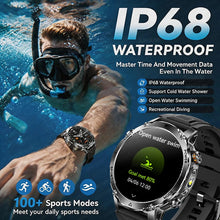 1400mAh Smart Watch for Men, Outdoor GPS Sports Watch with AMOLED Display, Bluetooth Calling, IP68 Waterproof & Flashlight