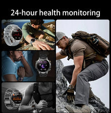 1400mAh Smart Watch for Men, Outdoor GPS Sports Watch with AMOLED Display, Bluetooth Calling, IP68 Waterproof & Flashlight