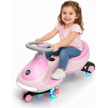 12V Electric Wiggle Car for Kids, 2-in-1 Ride-On Swing Car with Pedal, Flashing Wheels, Music & Anti-Rollover Design