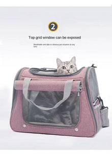 Portable Pet Carrier Bag for Cats & Small Dogs – Breathable Mesh Travel Bag