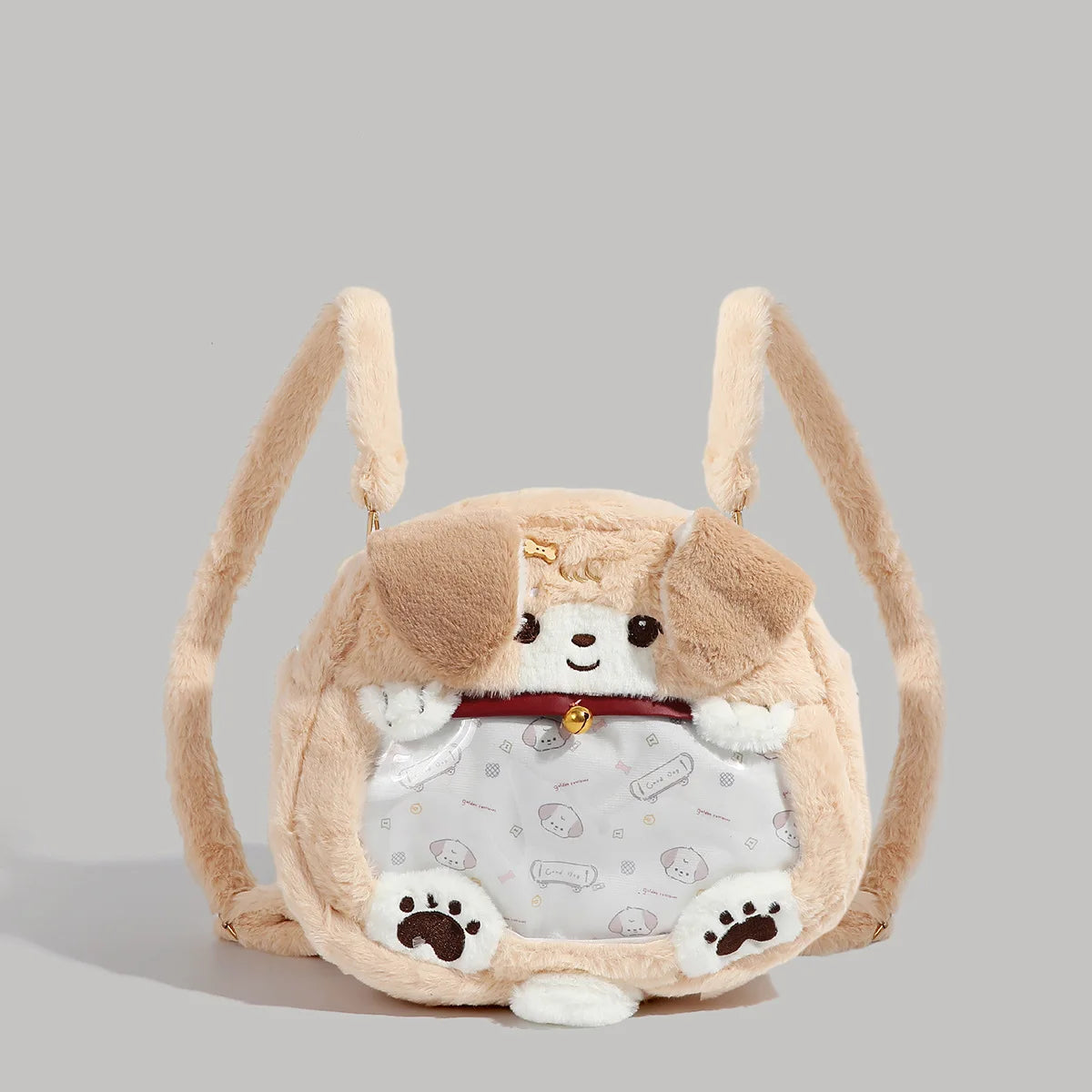 Cute Plush Dog Backpack, Soft Velvet Cartoon Backpack for Kids, Student Daypack with Zipper & Large Capacity