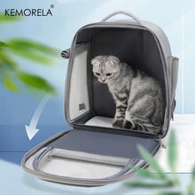 KEMORELA Pet Backpack for Cats & Small Dogs, Transparent Breathable Carrier Bag with Side Curtain Design