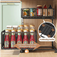 2-Tier Under Sink Organizer, Adjustable Pull-Out Storage Shelf for Kitchen & Bathroom Cabinets