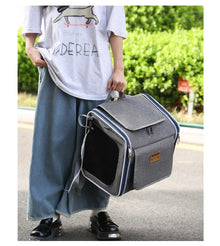 Pet Bicycle & Motorcycle Carrier Bag, Portable Cat & Small Dog Travel Backpack with Breathable Mesh