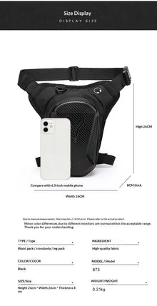 Motorcycle Leg Bag, Waterproof Rider Waist Pack, Crossbody Thigh Bag for Motorcyclists, Bikers & Outdoor Travel