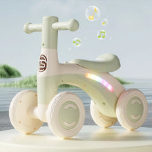 Baby Balance Bike for Toddlers, 4-Wheel Ride-On Walker with Silent Wheels, Anti-Tip Design, Balance Training Toy